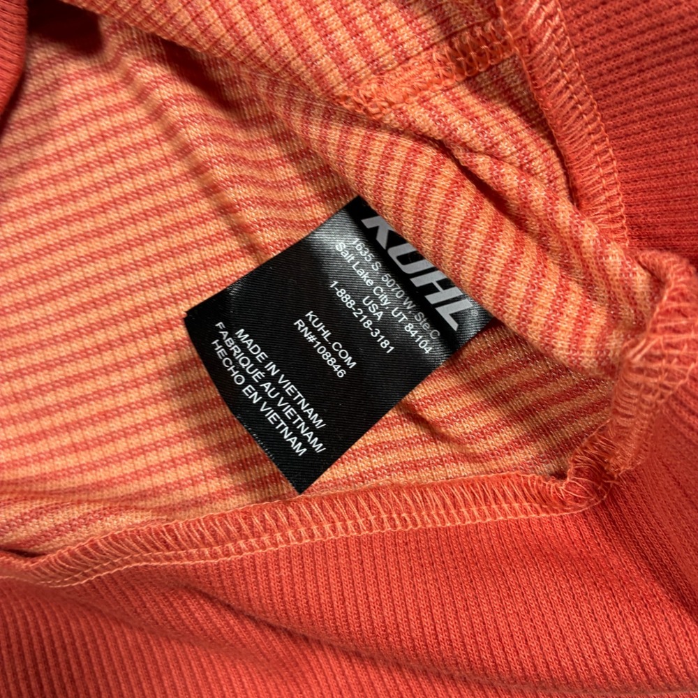 Kuhl Womens Stria Pullover Hoodie Hiking Layer Size S Sunset Orange Outdoors - Picture 10 of 13